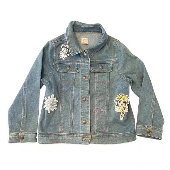 Disney Frozen Denim Jacket Size 7/8 - Picture 1 of 7